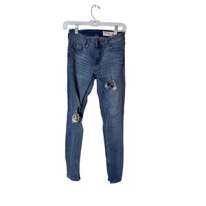 Pistola Jeans Womens 26 Blue Mid Rise Skinny Distressed Ankle Zip P6644 Denim